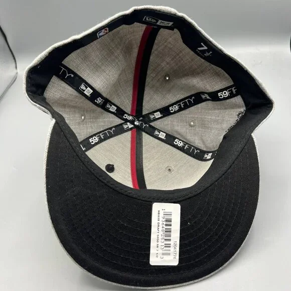Miami Heat Hat Men 7 1/2‎ Gray Black 59Fifty New Era Fitted Cap New with Pin